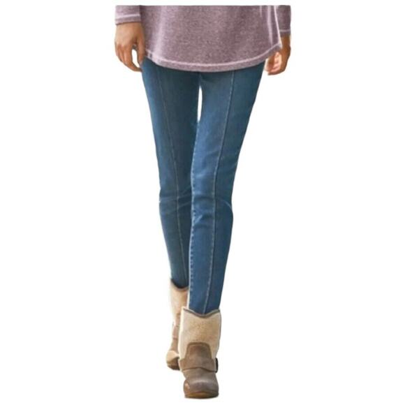 Soft Surroundings Stirrup Jeans Skinny stretch pleated jeggings women's M - Picture 1 of 8